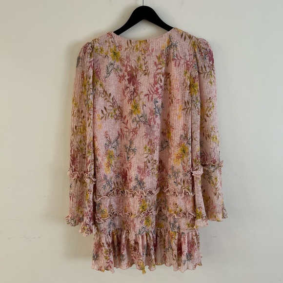 Tularosa Pink Floral Ruffle Blouse M - Picture 5 of 5